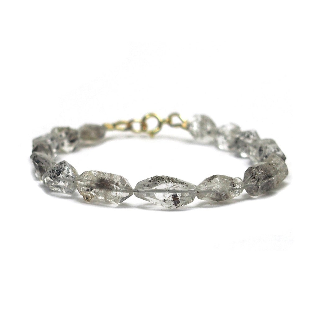Herkimer Diamond Bracelet with Gold Filled Spring Clasp