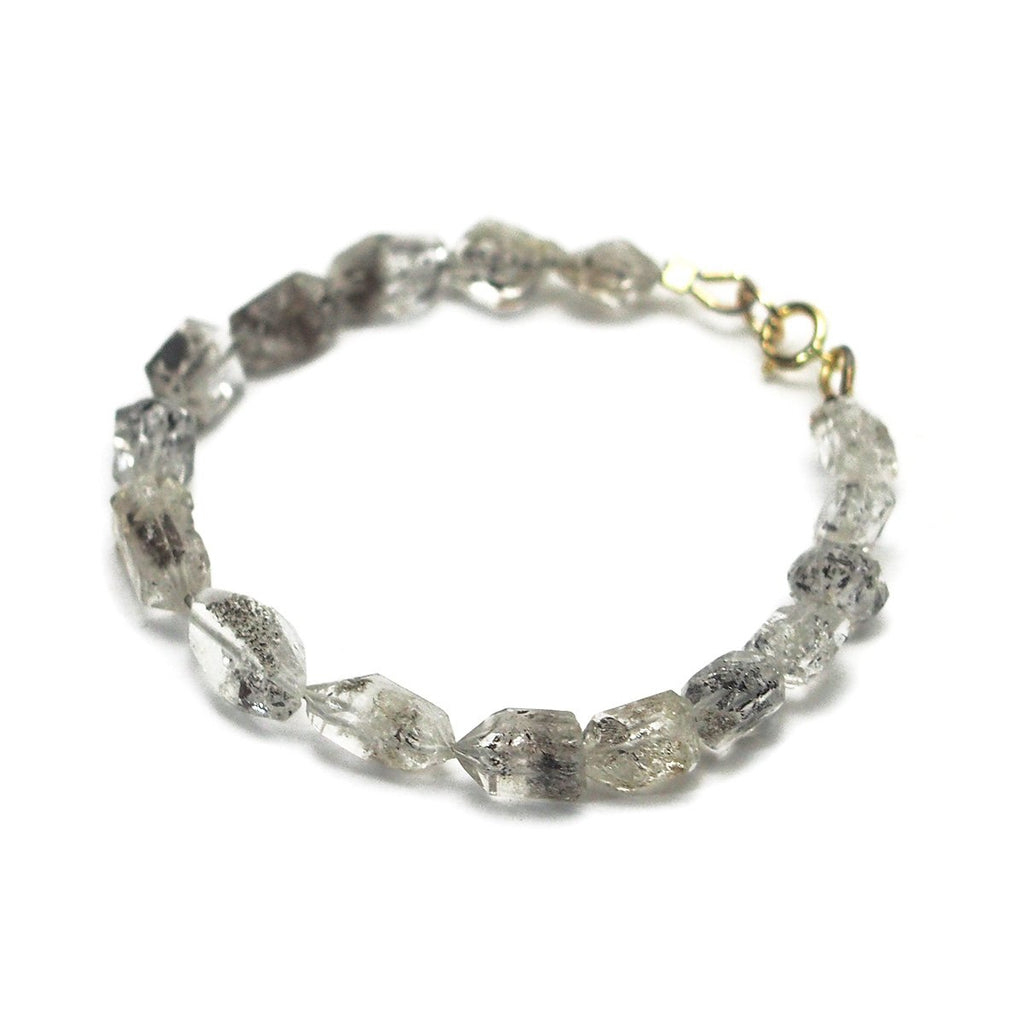 Herkimer Diamond Bracelet with Gold Filled Spring Clasp