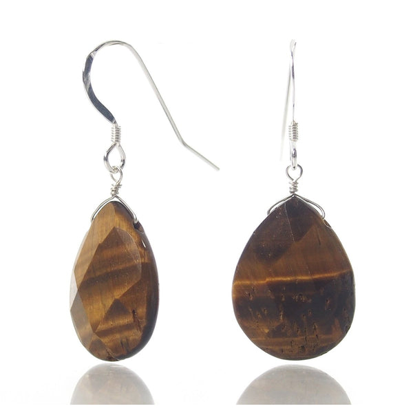 Tiger's Eye Earrings with Sterling Silver French Earwires