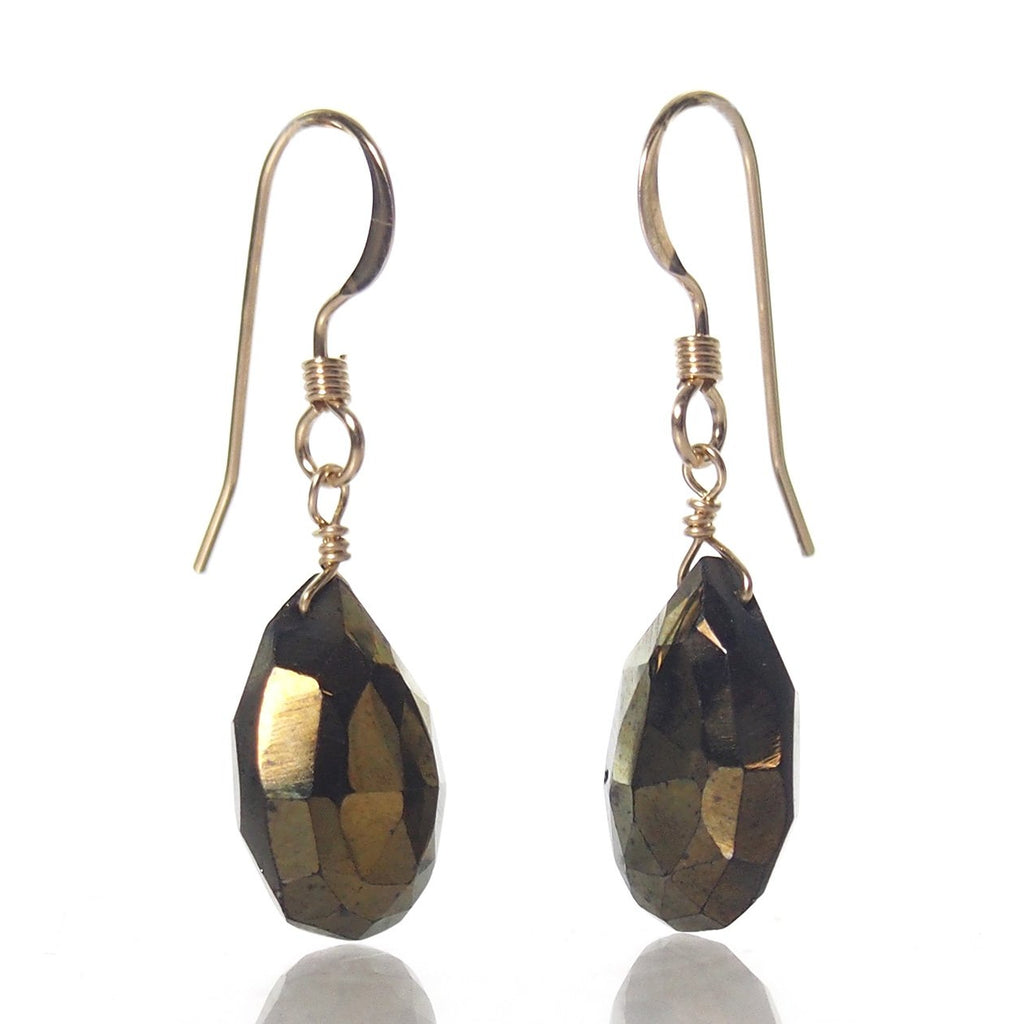 Pyrite (AB Finish) Earrings with Gold Filled French Earwires