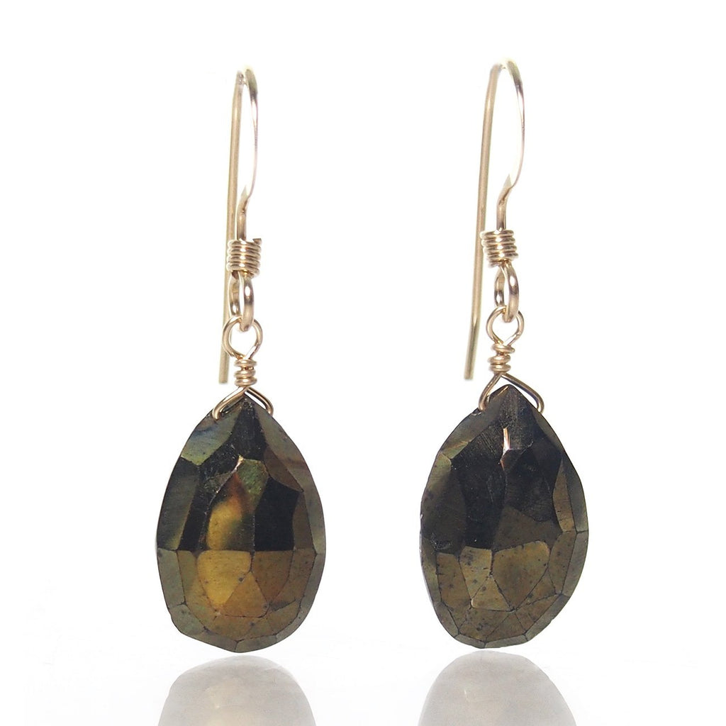 Pyrite (AB Finish) Earrings with Gold Filled French Earwires