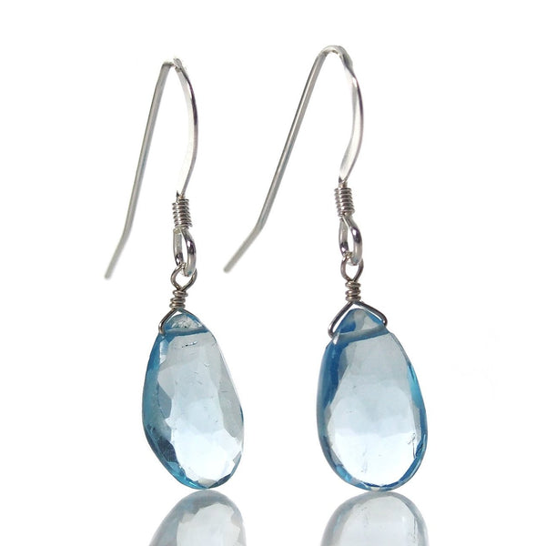 Swiss Blue Topaz Earrings with Sterling Silver French Earwires
