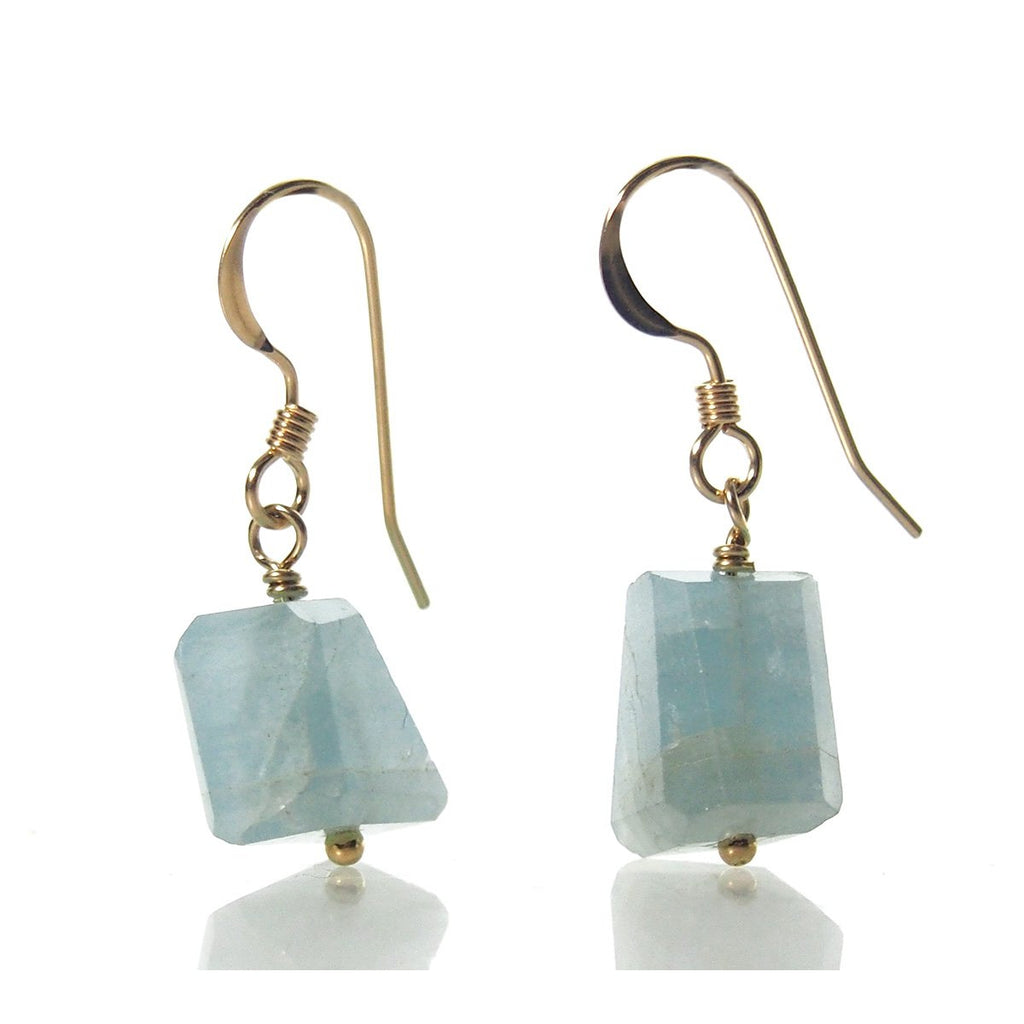 Aquamarine Earrings with Gold Filled French Earwires