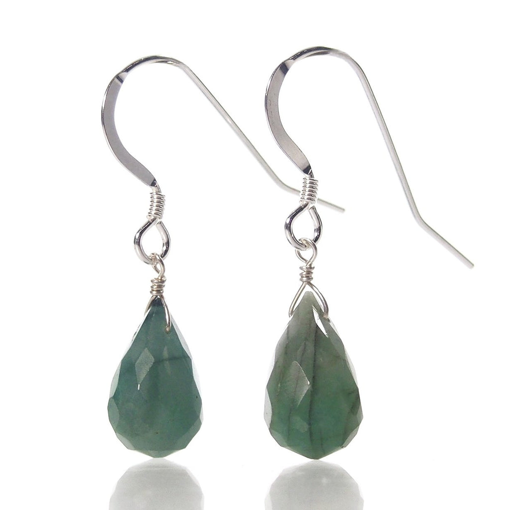 Emerald Earrings with Sterling Silver French Earwires