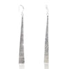 Sterling Silver Hammered Long Flat Pyramid Earrings