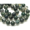 Moss Agate Knotted Necklace with Sterling Silver Trigger Clasp