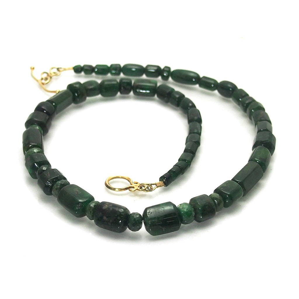 Emerald Necklace with Gold Plated Toggle Clasp