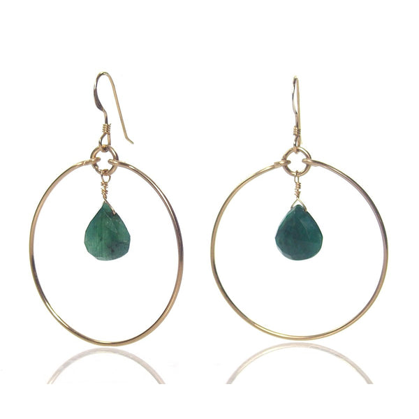 Emerald Earrings with Gold Filled Earwires