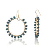 Emerald Hoop Earrings with Gold FIlled Earwires