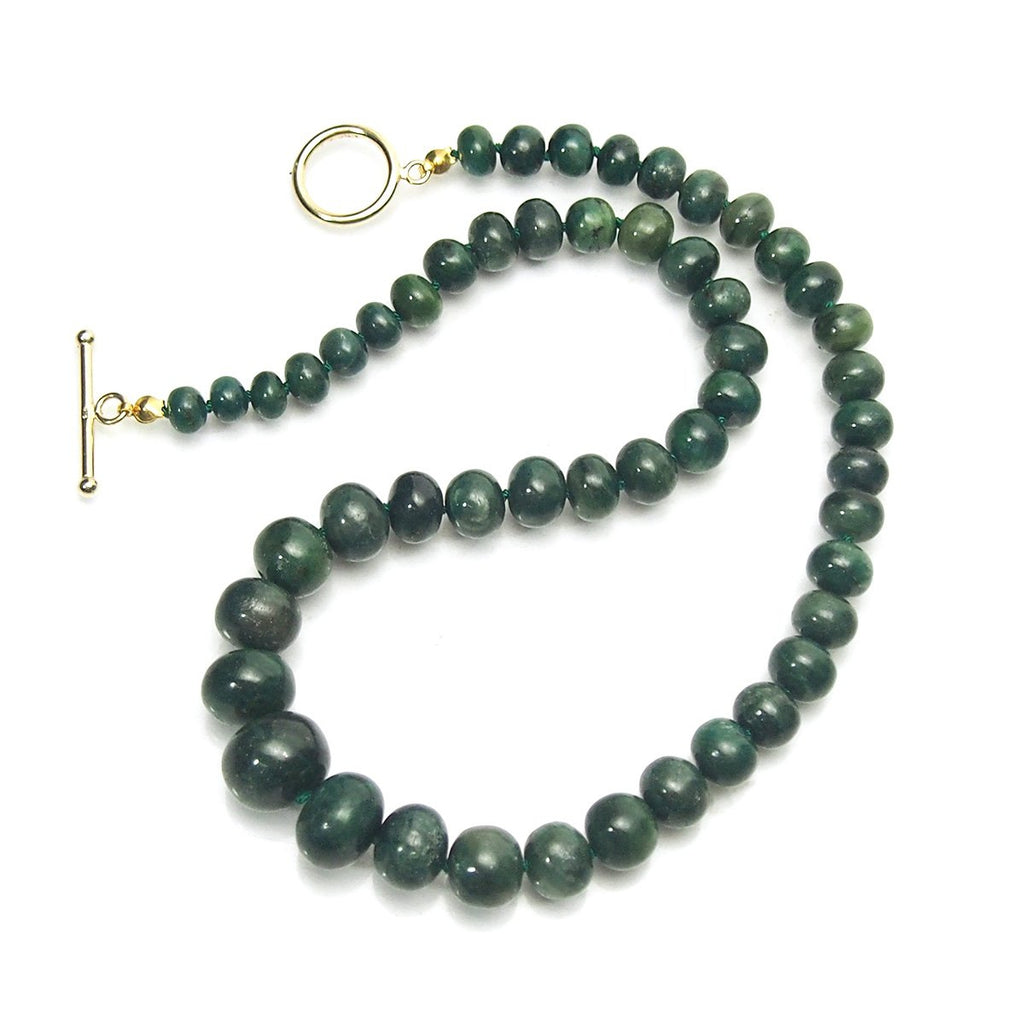 Emerald Necklace with Gold Filled Toggle Clasp