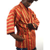 Vintage Brilliant Red/ Orange Stripe Silk 1/2 Length Kimono 6