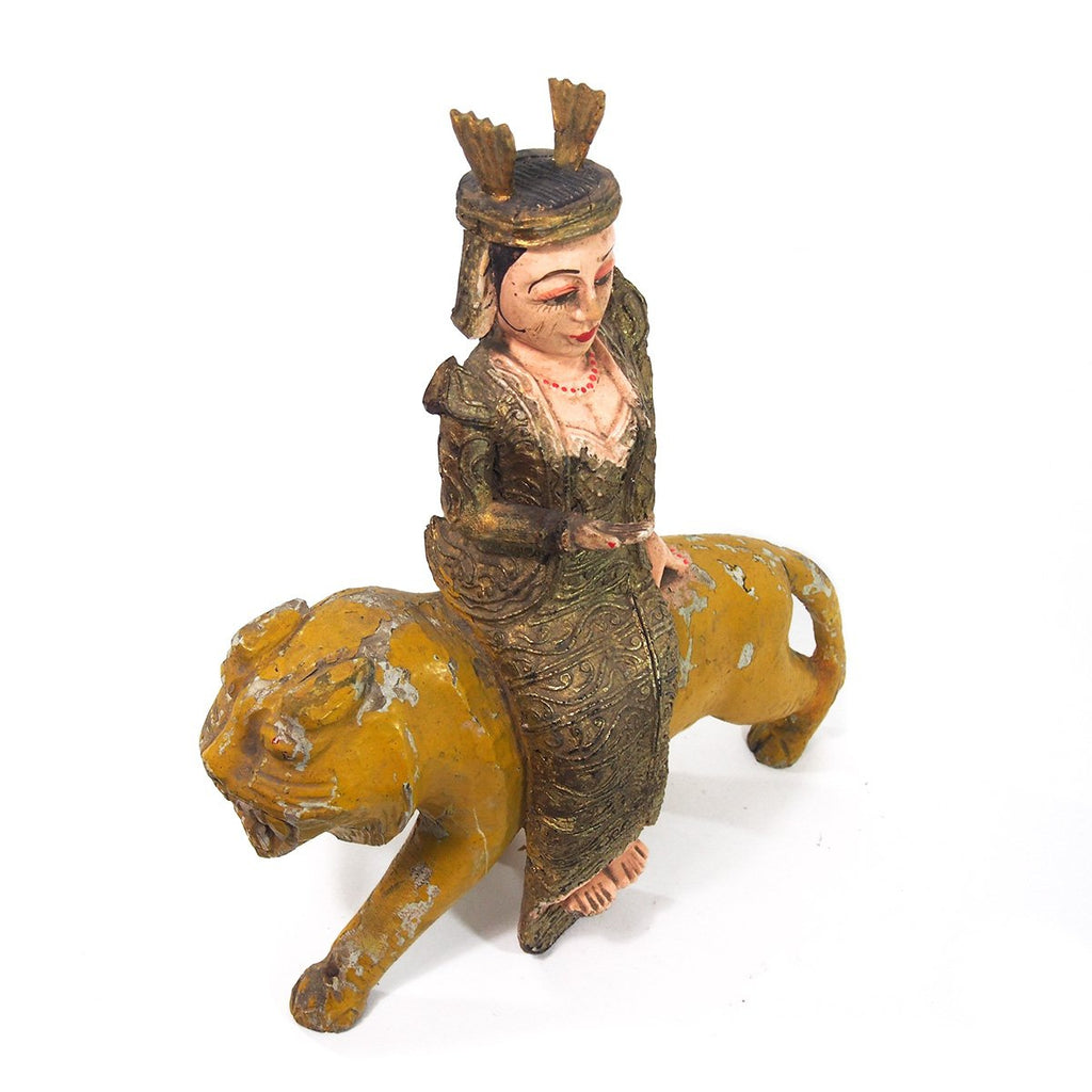 Goddess Durga on a Tiger Temple Guardian Figure from Burma 2