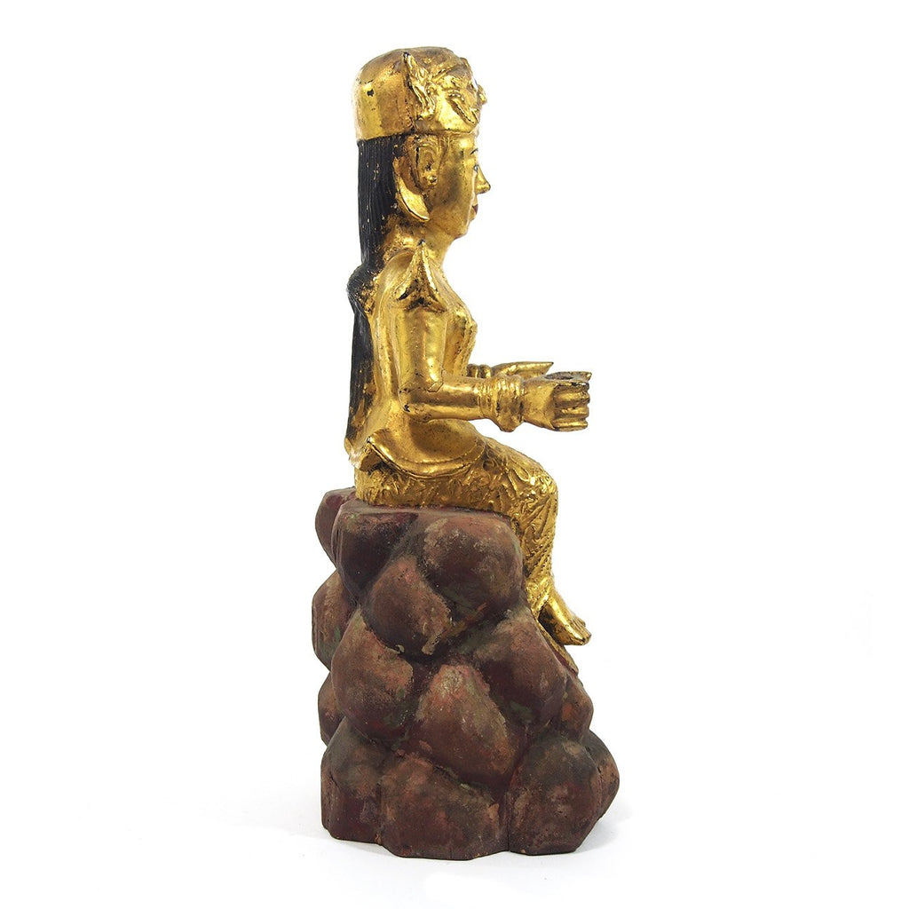 Temple Warrior Guardian Nat Seated on Celestial Throne Female Figure