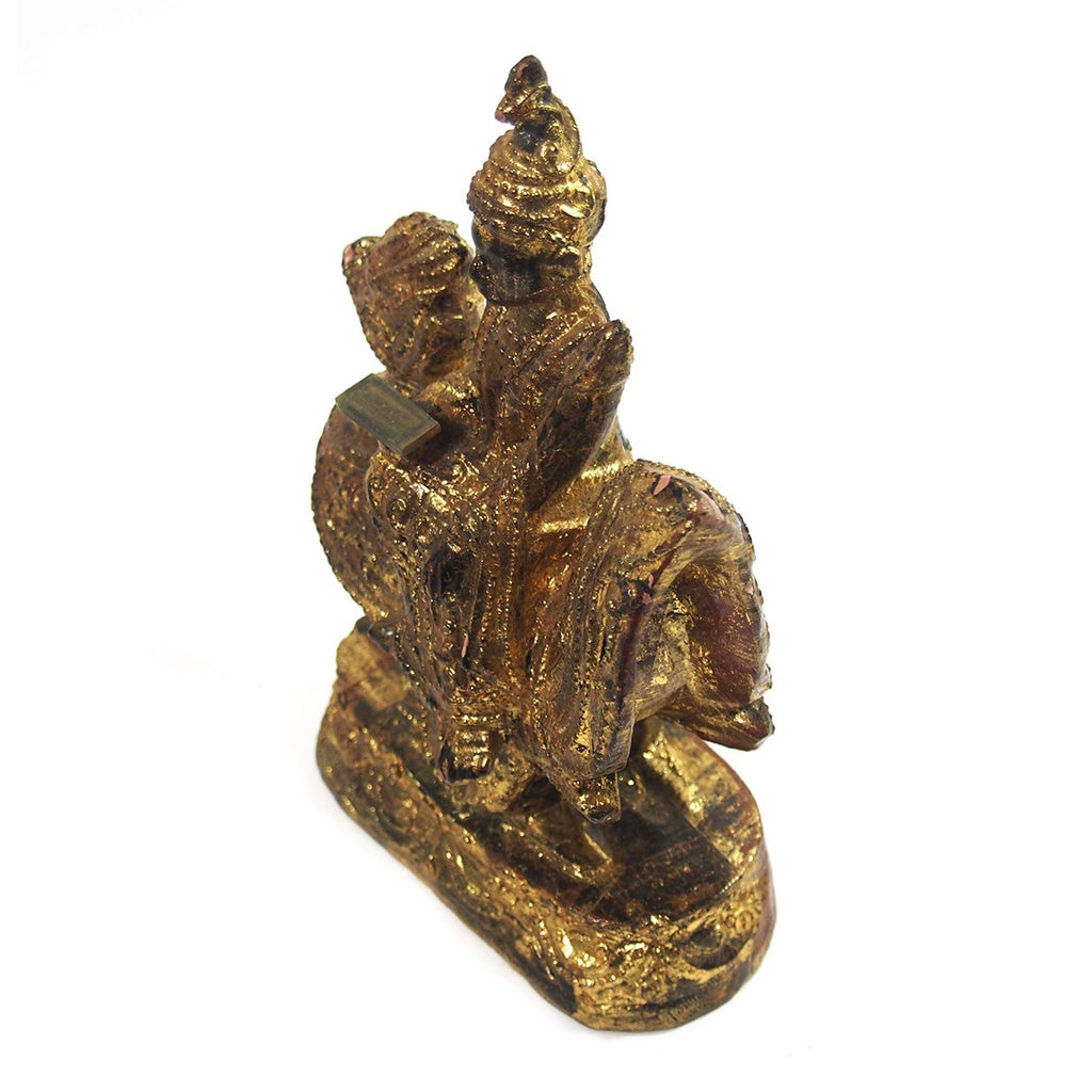Saraswati Black Lacquer Golden Leaf Figure from Burma known as Thurathadi Dewi