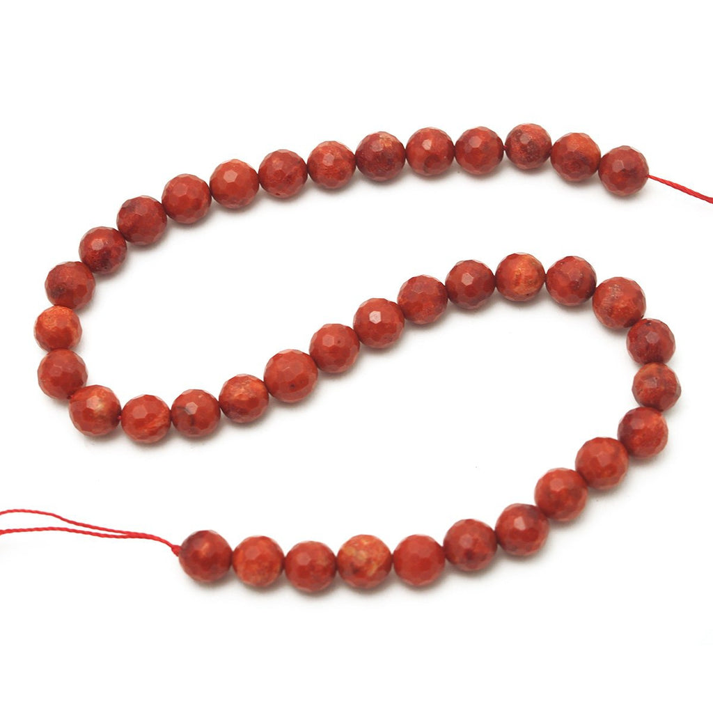 Coral (Sponge) Faceted Rounds 8mm, 10mm, 12mm Strand