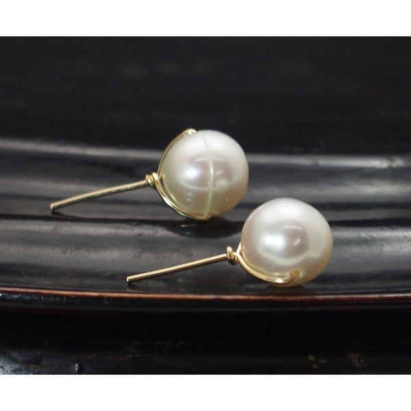 Fresh Water Pearl Post Earrings with Gold Filled Ear Wire