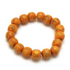 Happy Laughing Buddha Stamped Pine Wood Stretch Bracelet