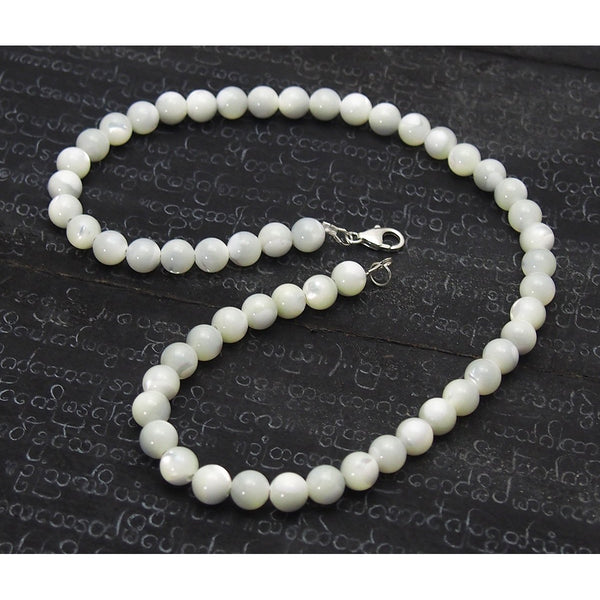 Mother of Pearl Necklace with Sterling Silver Trigger Clasp