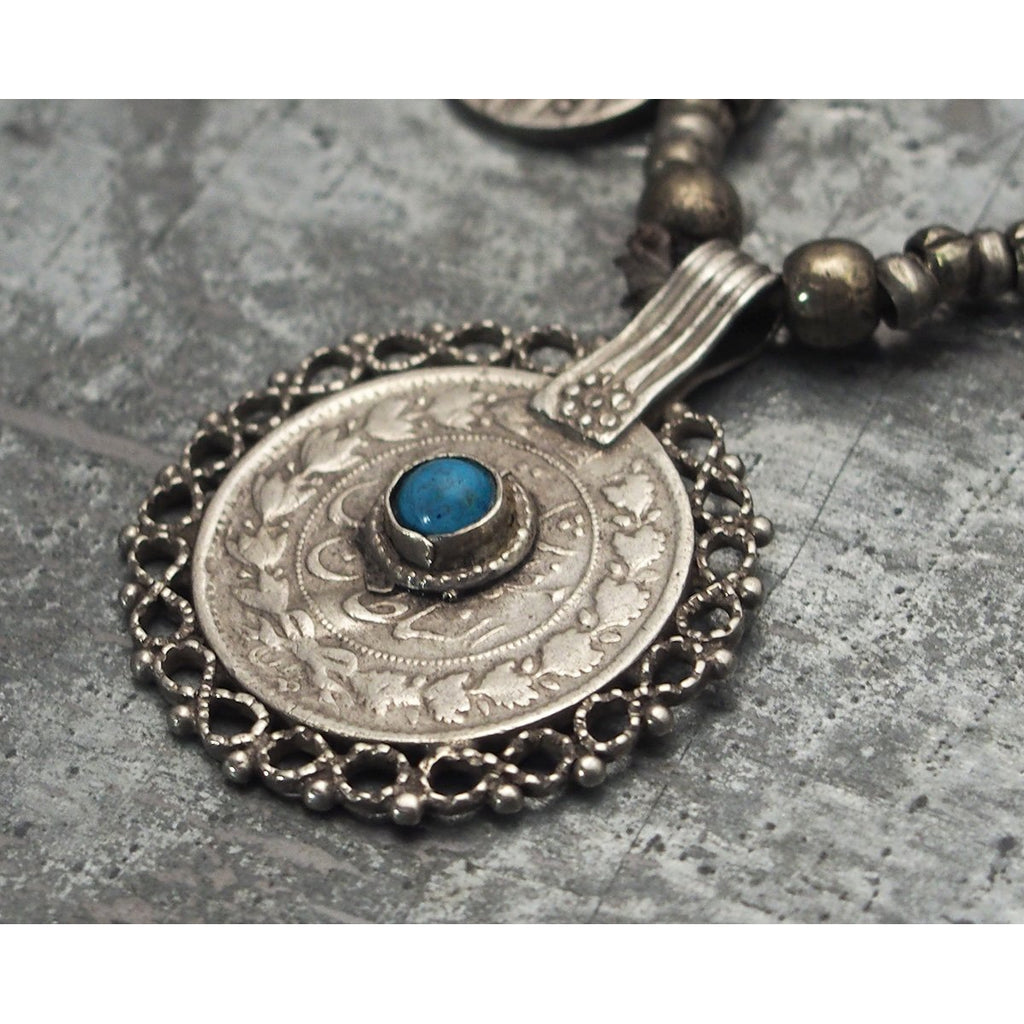 Antique Bukhara Silver Coin Necklace