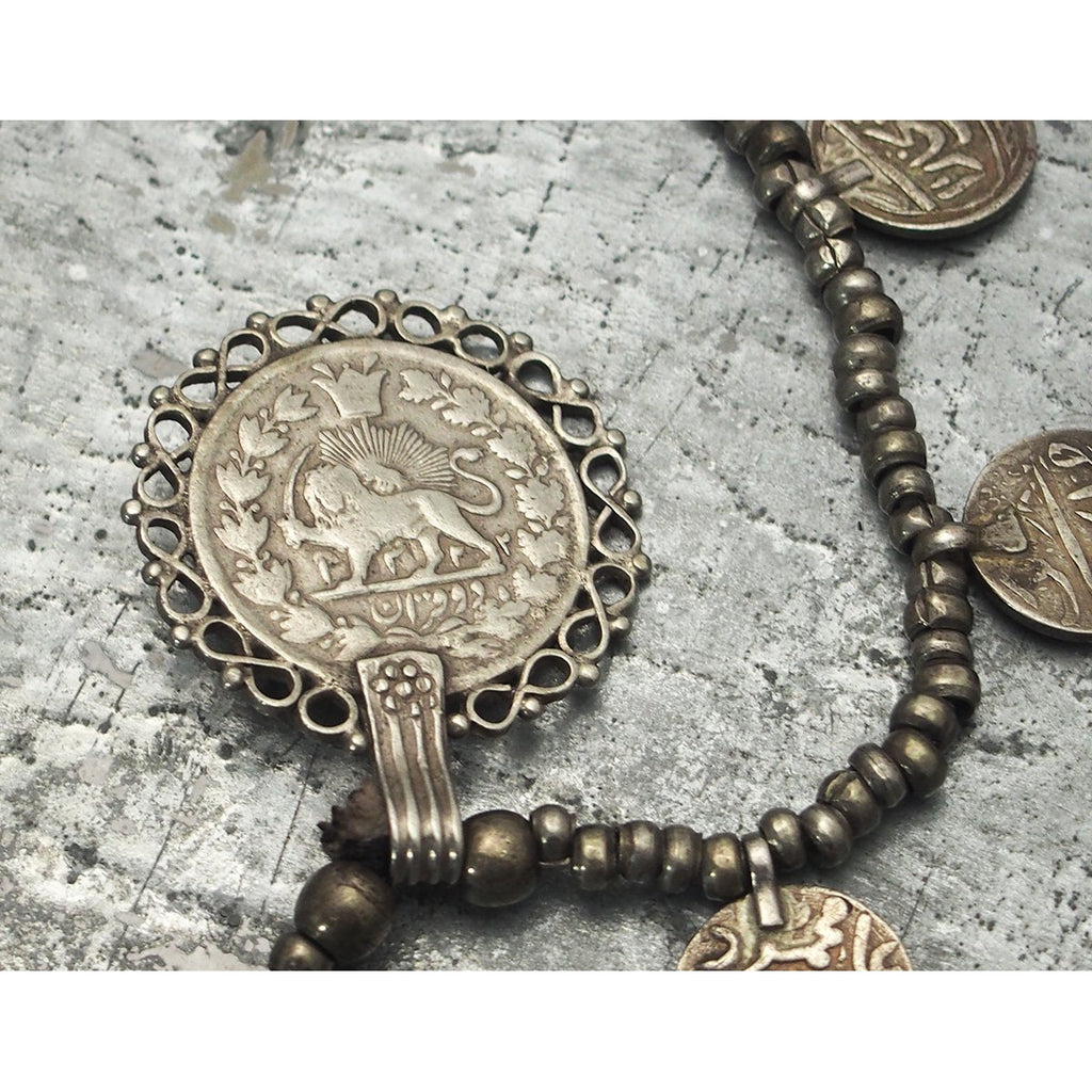 Antique Bukhara Silver Coin Necklace