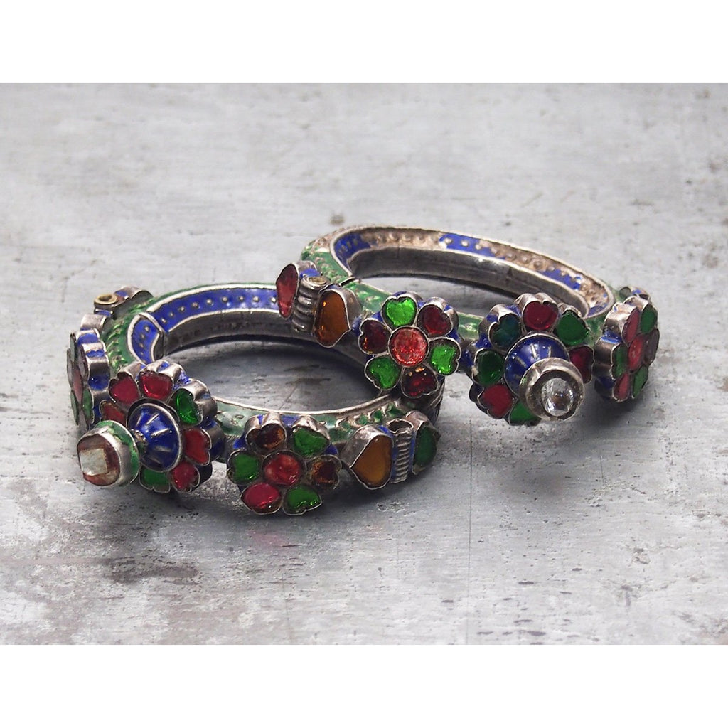 Antique Enamel/Glass Dowry Bracelet