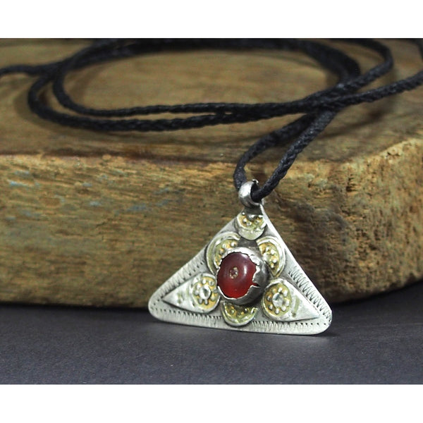 Turkmen Silver Heirloom Charm Pendant Necklace