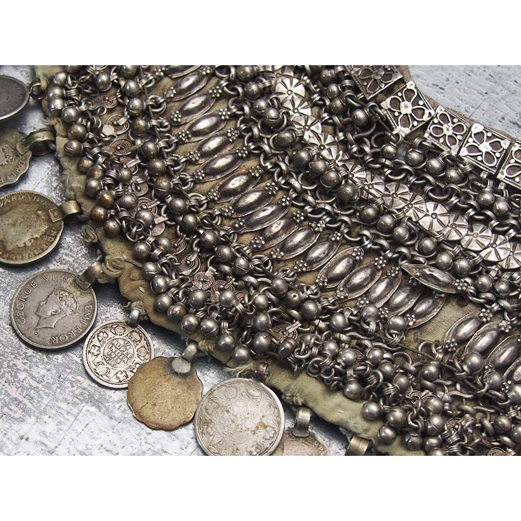 Yemeni Women's Veil/ Dowry Necklace with Old Coins
