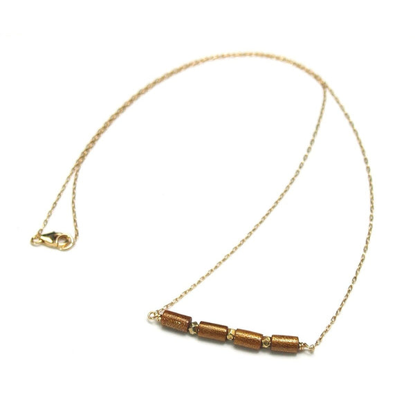 Golden Coral Necklace with Gold Filled Trigger Clasp