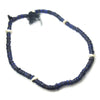 18th Century German Cobalt Glass "Donut" Trade Beads strung with Cowrie Shells from Mali