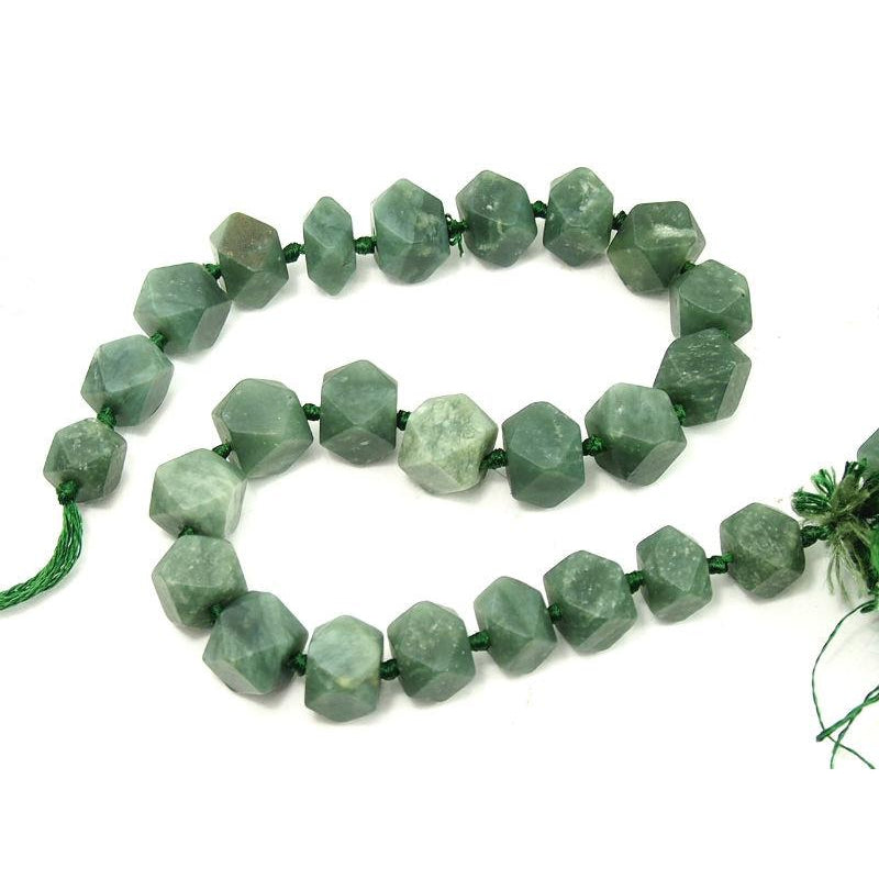 Jade (Afghan) Faceted Cube Strand
