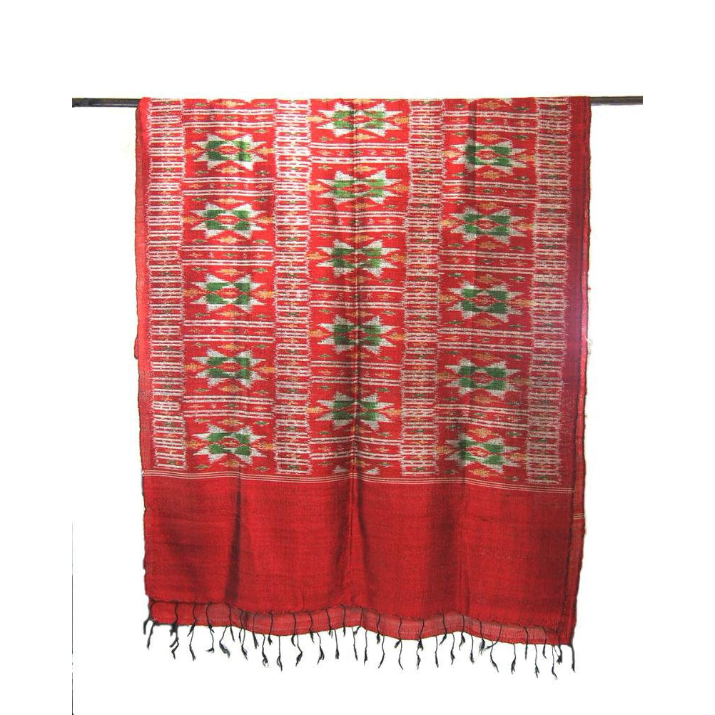 100% Silk Hand Woven Batik Shawl
