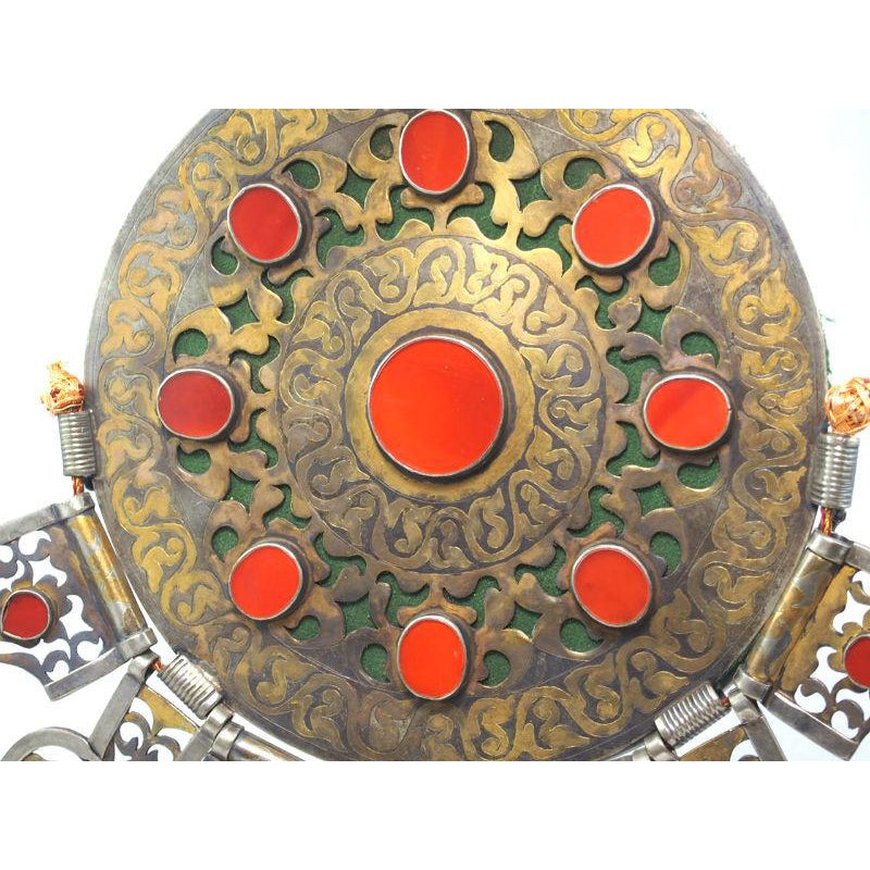 Turkmen Pectoral Disc Shape Antique Pendant Set-01