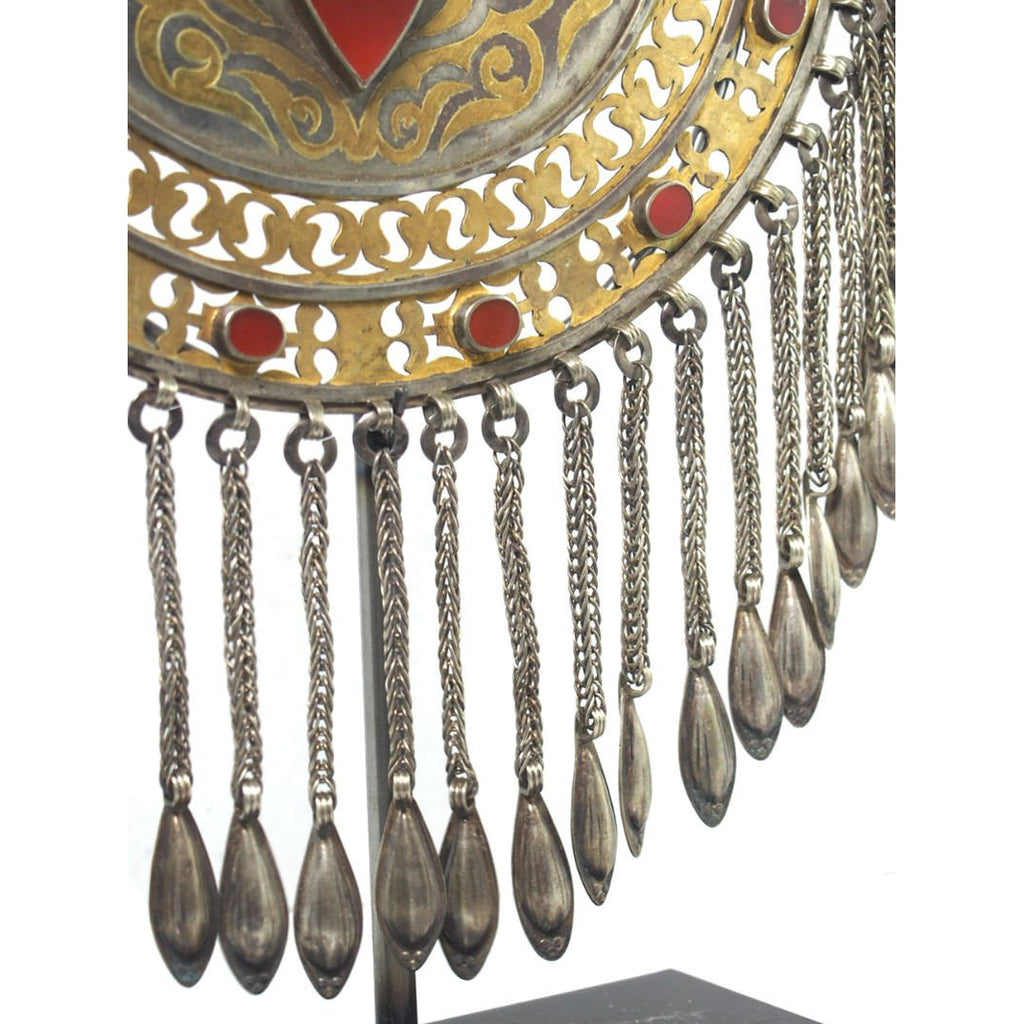 Turkmen Half Moon Shape Torque Necklace Pendant - 15