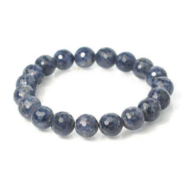 Sapphire Faceted Stretch Bracelet 11mm
