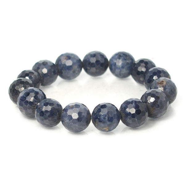 Sapphire Faceted Stretch Bracelet 15mm