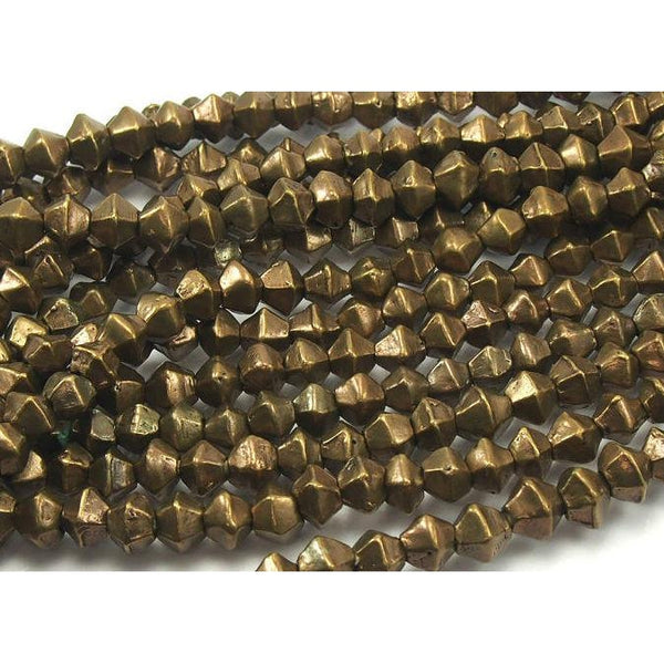 Indian Antique Hexagonal Brass Bicones Large Strand