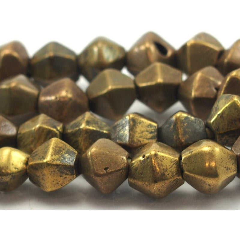 Indian Antique Hexagonal Brass Bicones XL Strand