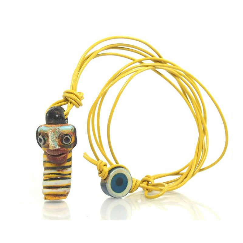 Face Bead Pendant Necklace With Eye Bead Clasp 2