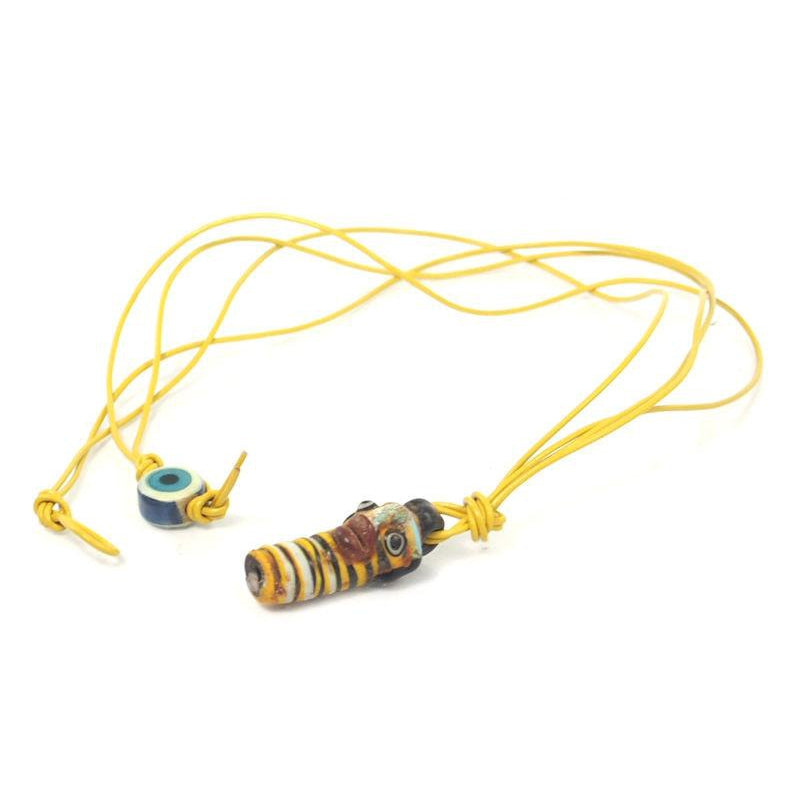 Face Bead Pendant Necklace With Eye Bead Clasp 2