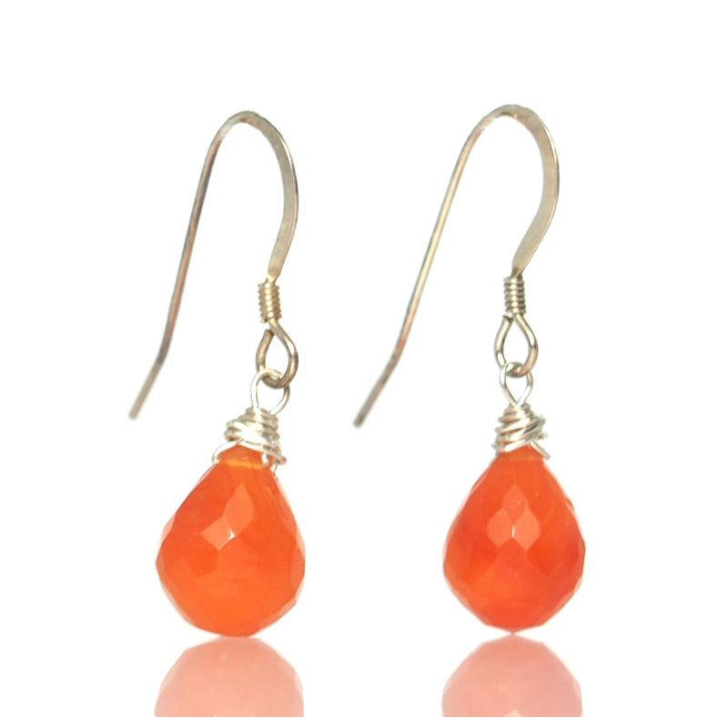 Carnelian Earrings with Sterling Silver French Ear Wires