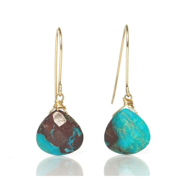 Turquoise  Earrings with Gold Filled Earwires