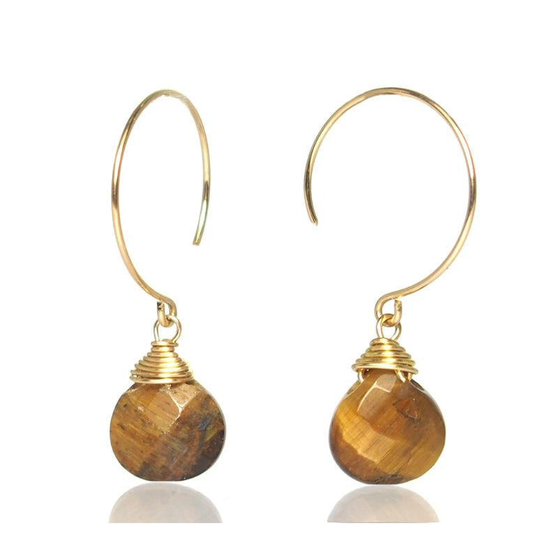 Tiger's Eye Earrings with Gold Filled Ear Wires