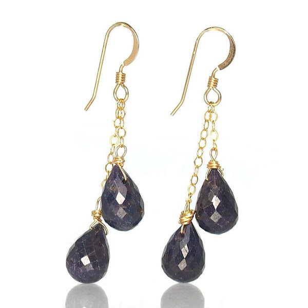 Sapphire Earrings with Gold Filled Earwires