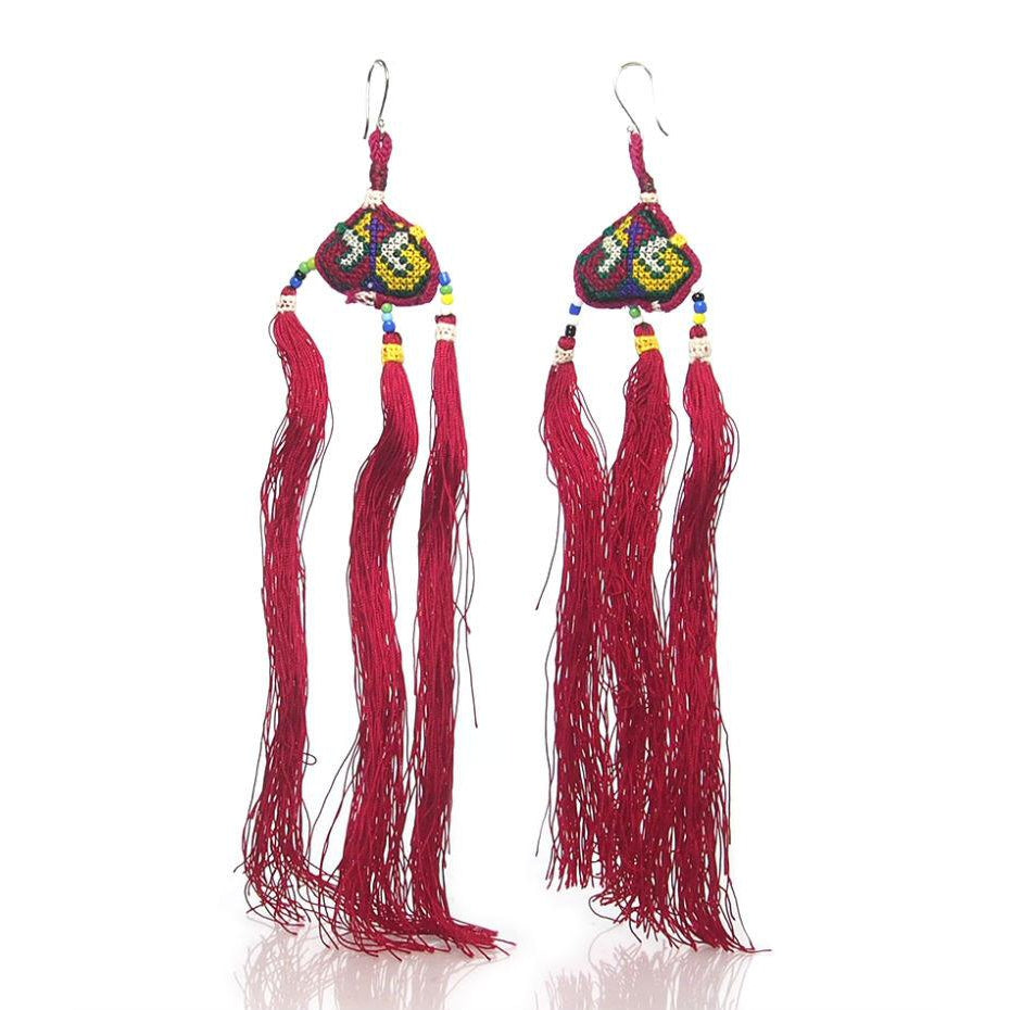 Hill Tribe Crocheted Earrings, J