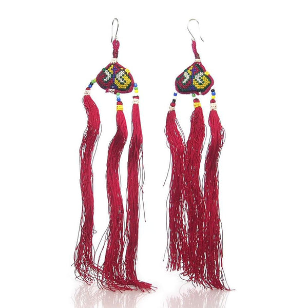 Hill Tribe Crocheted Earrings, J