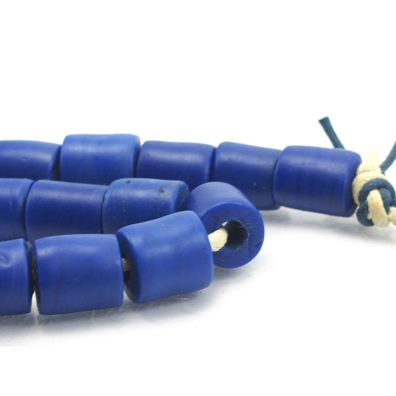 Vintage Naga Glass Beads Strand, Blue