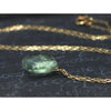 Green Amethyst Necklace On Gold Filled Chain With Gold Filled Spring Clasp