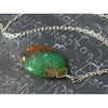 Chrysoprase Necklace On Sterling Silver Chain With Sterling Silver Spring Clasp