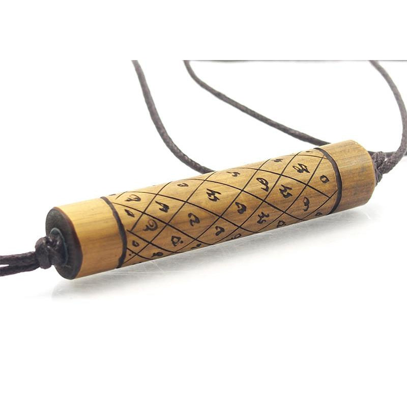 Bamboo Prayer Scroll Necklace