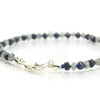 Sapphire and Labradorite Knotted Bracelet with Sterling Silver Lobster Clasp
